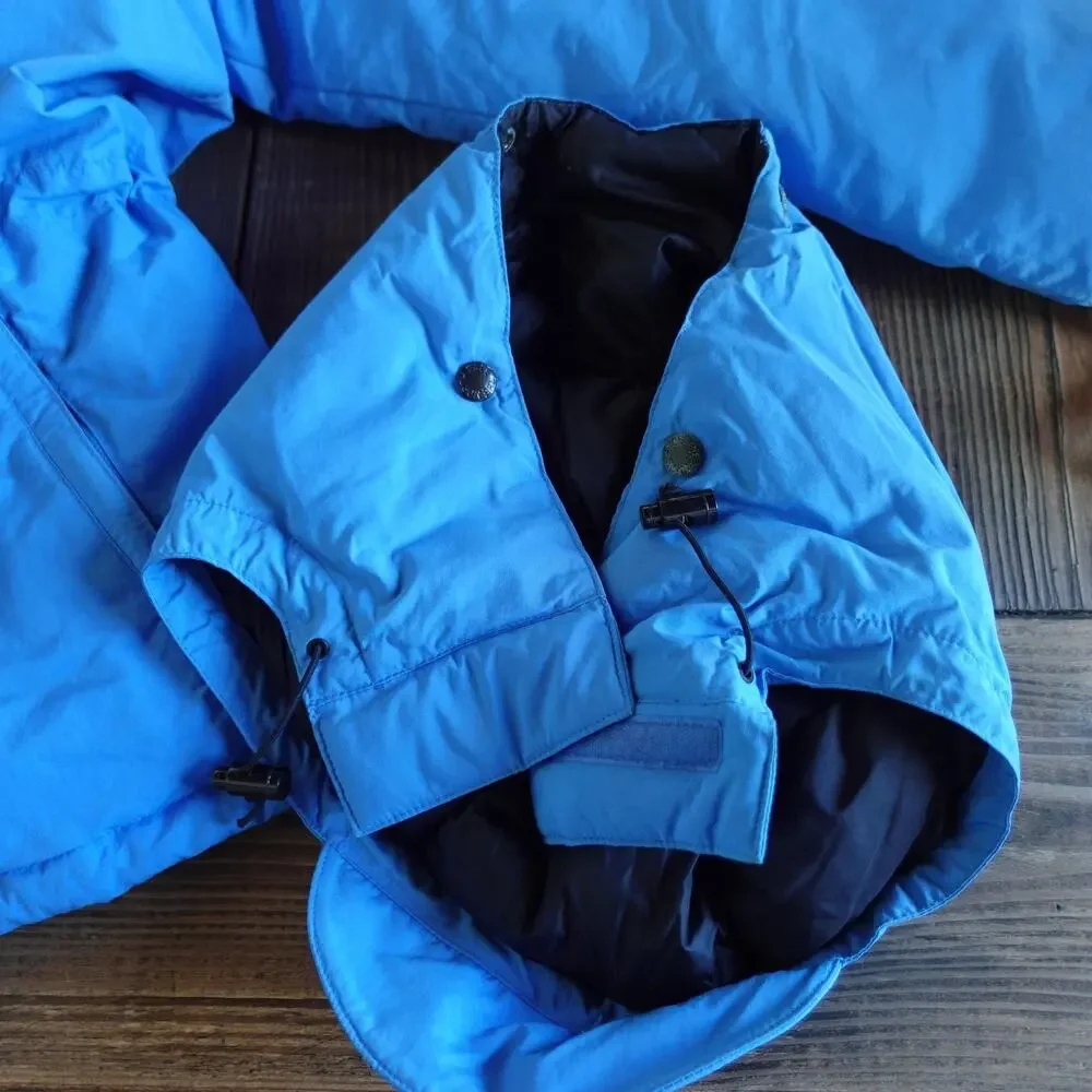 Vintage North Face Jacket Mens Medium Large Blue Down Puffer Detachable Hood 90s